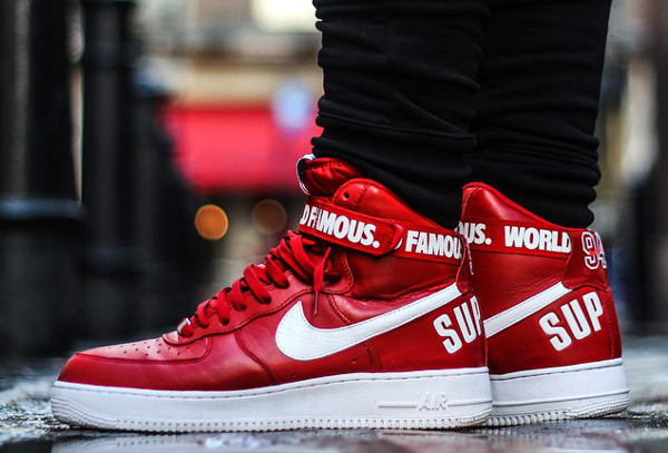 Nike Air Force 1 High Supreme SP World Famous Varsity Red White