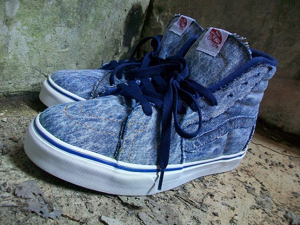 Sneakers customisées - Vans Sk8 Hi x Levi's Blue Denim