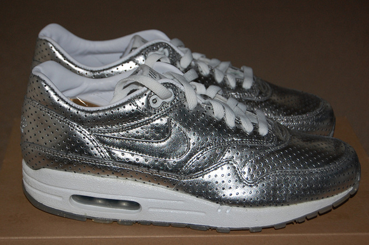  Nike Air Max 1 Silver Perforated Medals Olympic