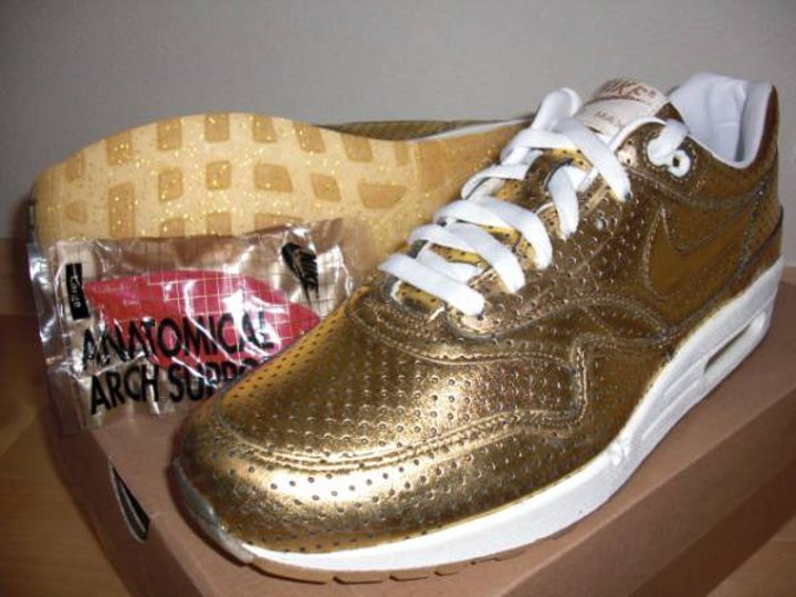  Nike Air Max 1 Gold Perforated Medals Olympic