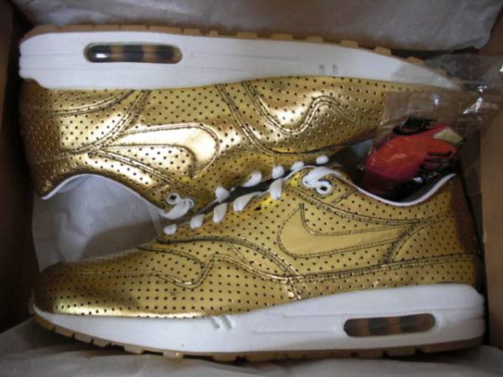  Nike Air Max 1 Gold Perforated Medals Olympic