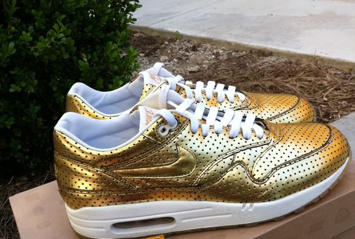  Nike Air Max 1 Gold Perforated Medals Olympic