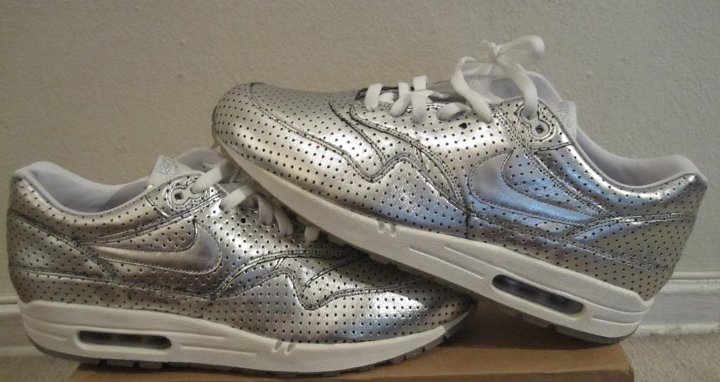  Nike Air Max 1 Silver Perforated Medals Olympic