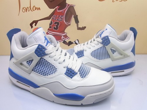 Air Jordan 4 Retro - White / Military Blue 