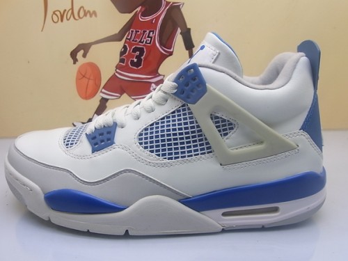 Air Jordan 4 Retro - White / Military Blue 