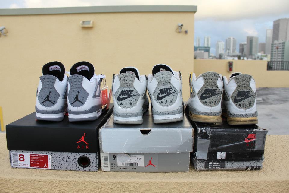 Comparaison Air Jordan 4 White Cement