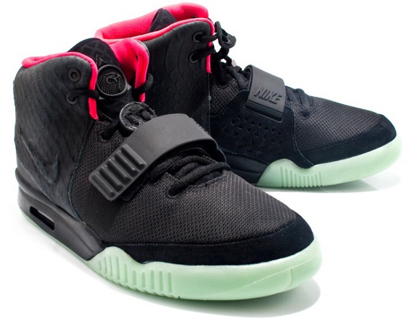 nike air yeezy ii 2 black solar red