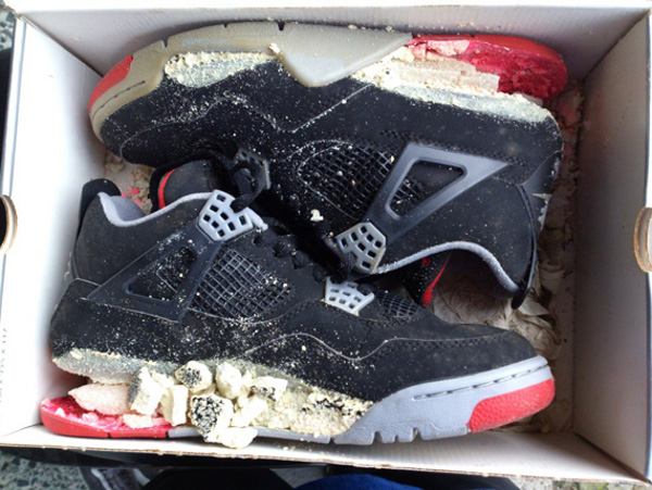 Une Jordan 4 Bred de 1999 en tat de d composition