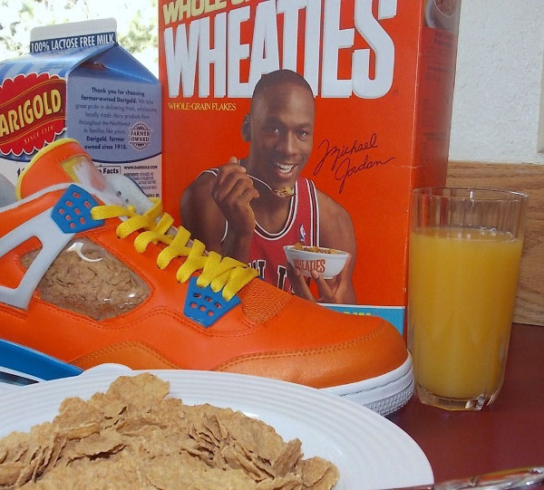 Une Air Jordan 4 s'inspirant de la boîte de céréale Wheaties