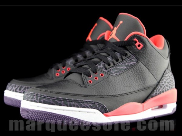 Air Jordan 3 Black/Bright Crimson-Purple