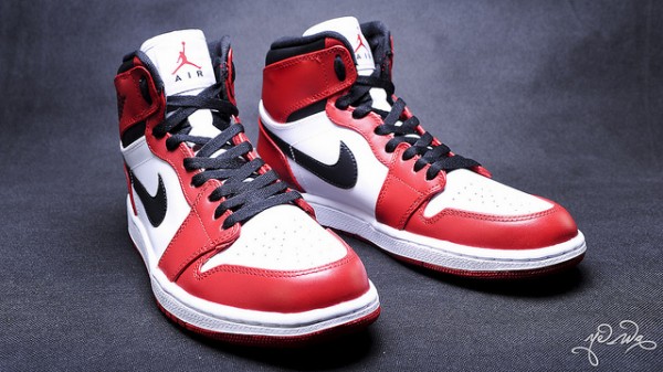 Air Jordan 1 Hi White Varsity Red-Black 2013