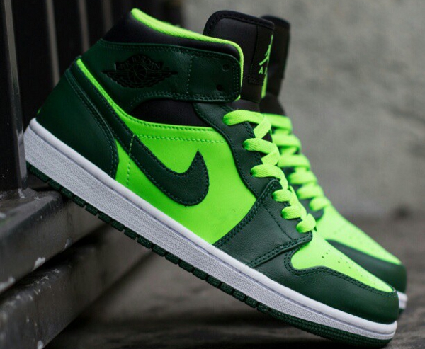 Nike Air Jordan 1 Mid Verte Fluo - chaussure de basket