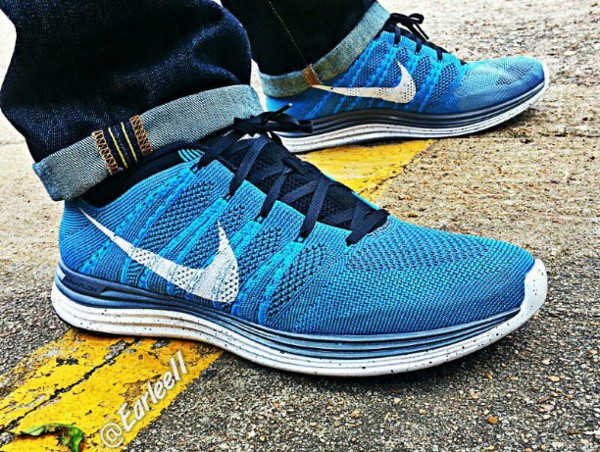 Nike flyknit lunar store 1 femme bleu