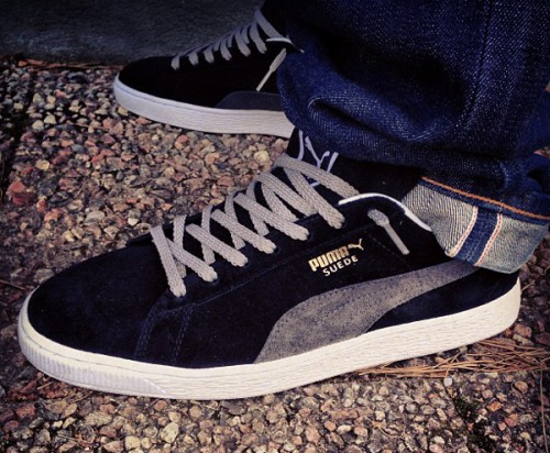 puma suede gris blanc