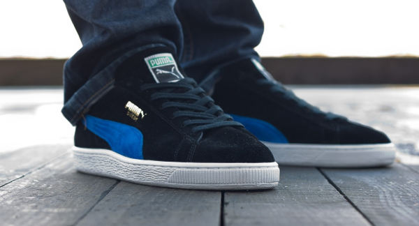 puma suede noir et bleu