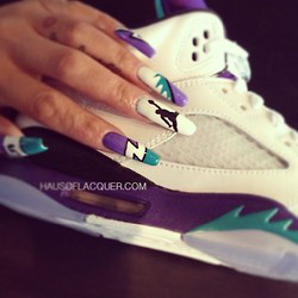 ongle-jordan-5-grape Dérives sneakers addict