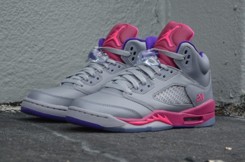 pink and gray jordan 5
