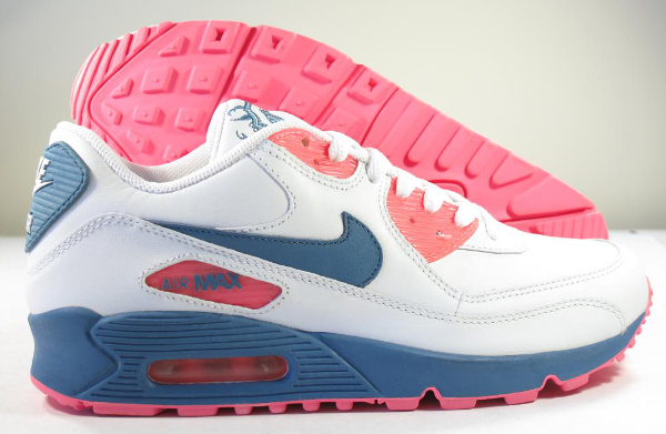 Nike Air Max 90 White/ Rift Blue- Light Lava