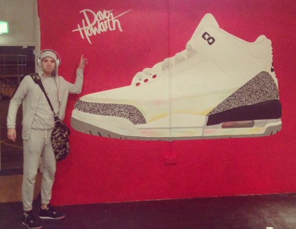 Peinture Air Jordan 3 White Cement