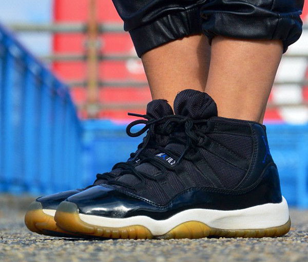 space jam 11s on feet