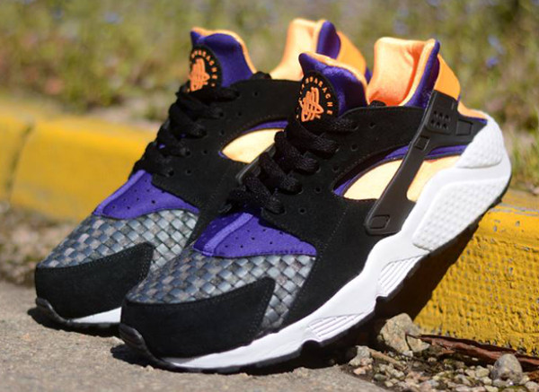 nike huarache black purple orange