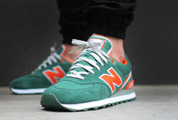 new balance 574 green and orange