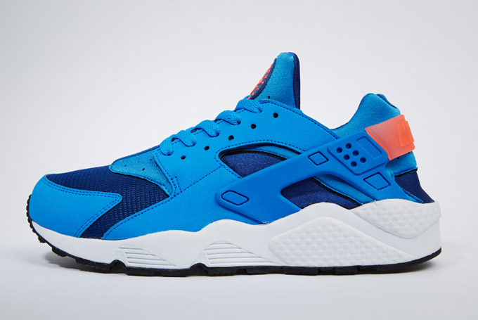 nike huaraches blue and orange