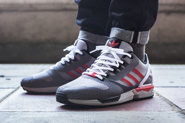 Adidas ZX Flux White Grey Black Red  (5)