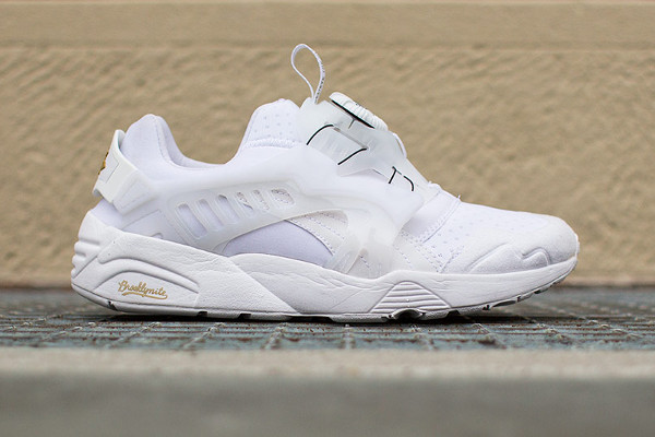 puma trinomic blanche et or