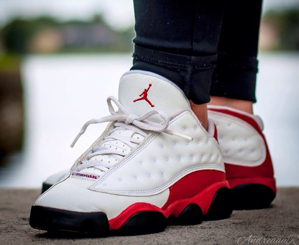 retro 13 white red