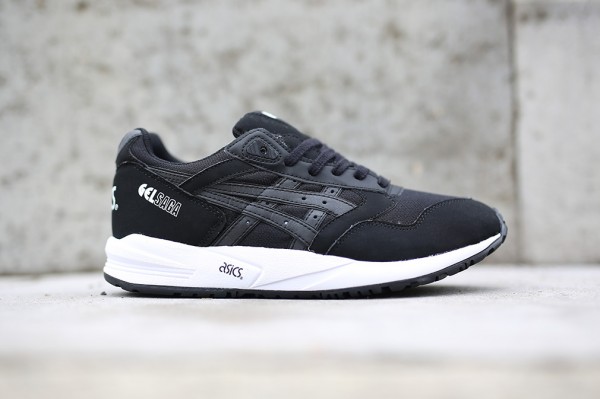 asics gel saga black white