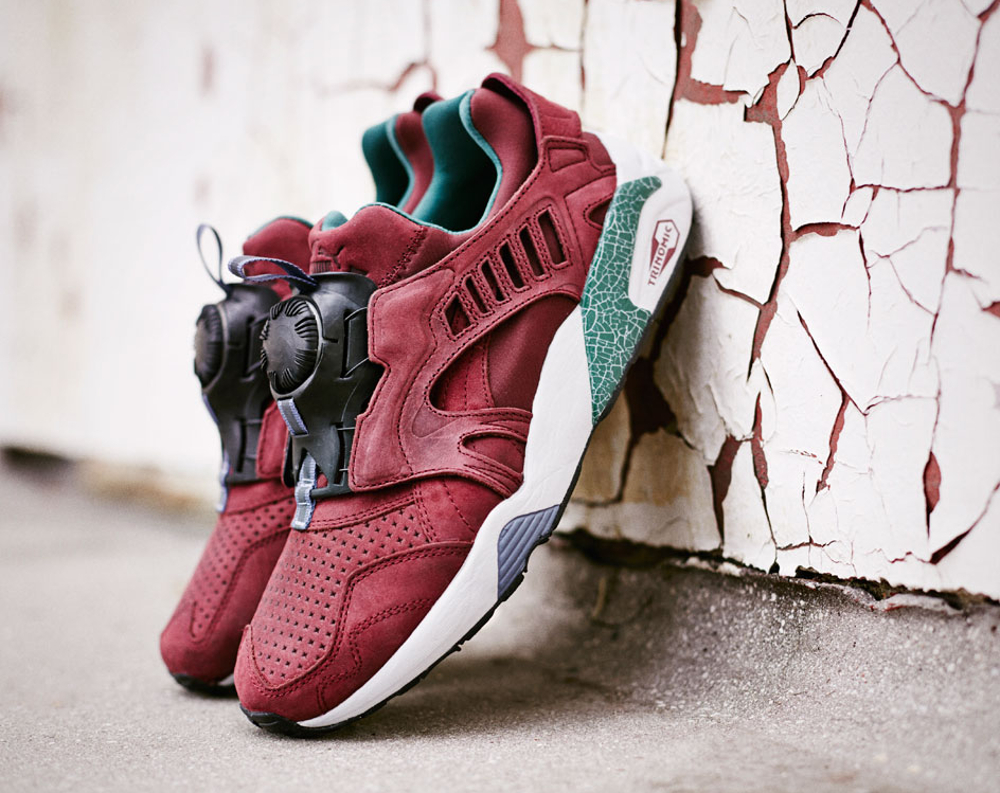 puma trinomic disc blaze crackle burgundy