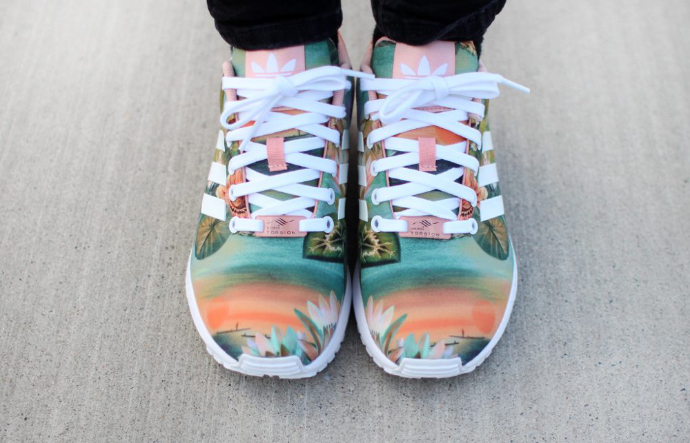 Adidas ZX Flux x The Farm Company (paysage) aux pieds (4)