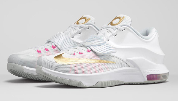 Nike KD 7 'Aunt Pearl' (White Metallic Gold Pink) photo officielle (1)