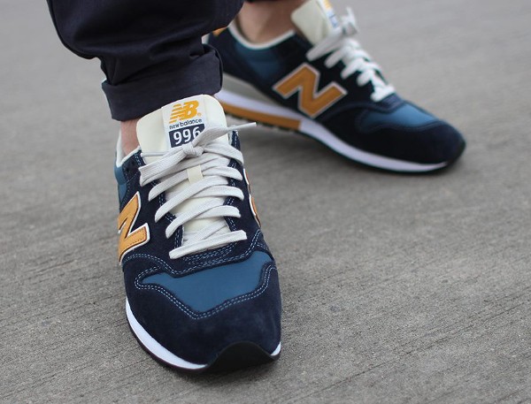 New Balance MLR996 FF (Blue & Yellow) aux pieds (1)