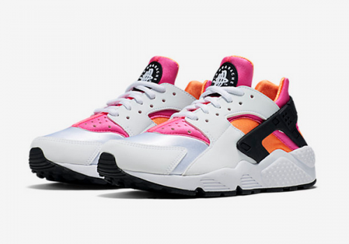 Nike Air Huarache Run Premium Original Retro Jogging Shoes Pink Orange White 634835-607 Free 