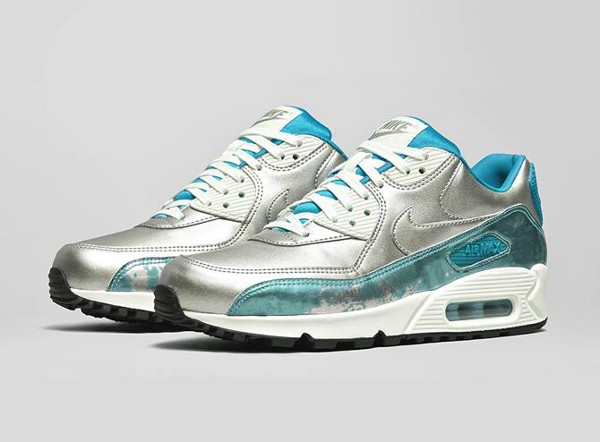 Nike Air Max 90 Metallic Silver Blue 'Air Brush' (bleu) (1)