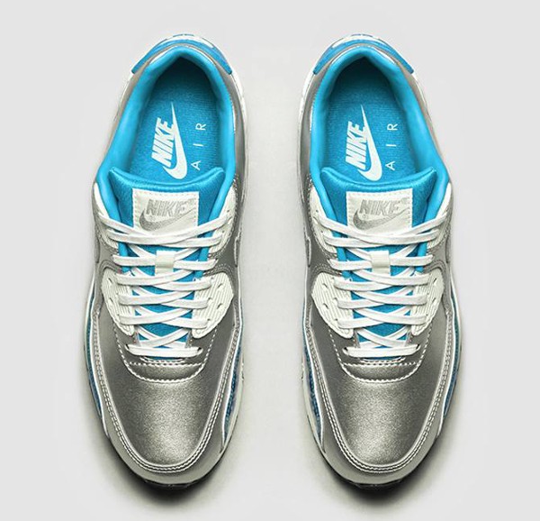 Nike Air Max 90 Metallic Silver Blue 'Air Brush' (bleu) (2)