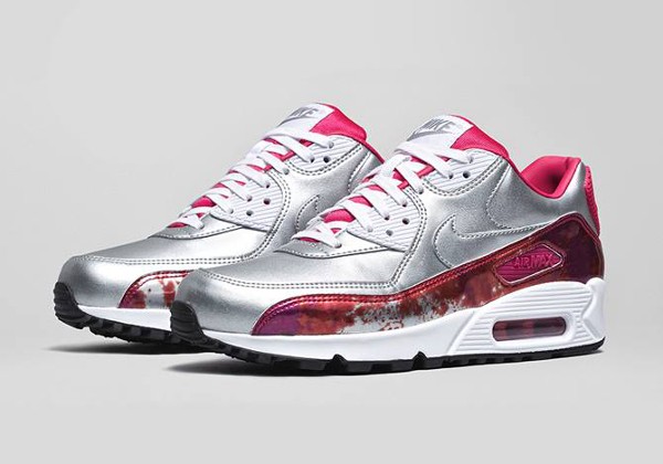 Nike Air Max 90 Metallic Silver Pink 'Air Brush' (rose) (1)