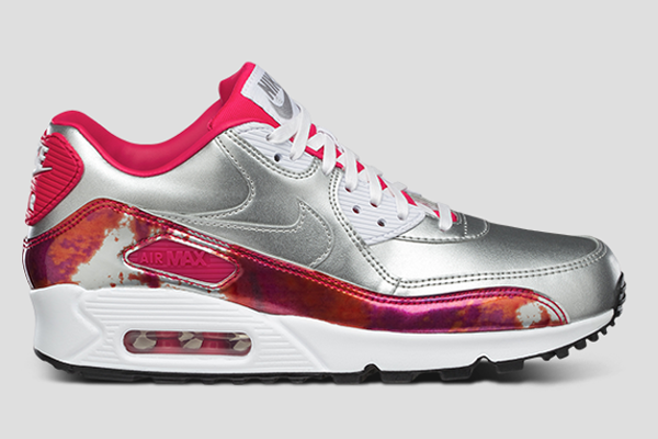 Nike Air Max 90 Metallic Silver Pink 'Air Brush' (rose) (2)