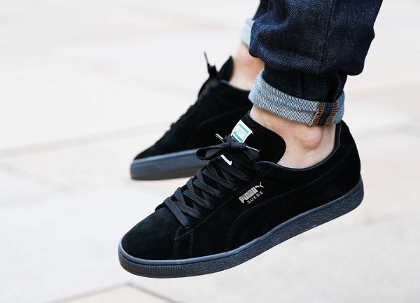 puma suede noir femme porté