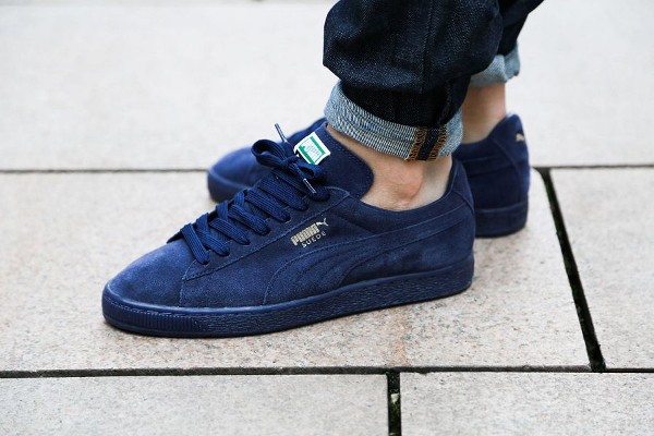 puma suede bleu noir