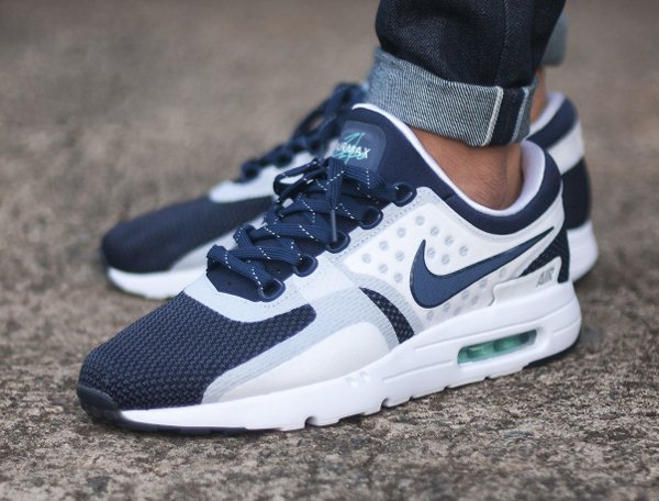 basket Nike Air Max Zero White Midnight Navy QS pas cher (2)