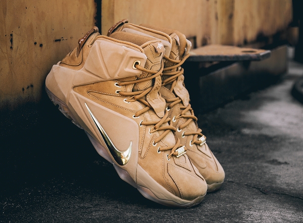 Nike Lebron 12 EXT Metallic Gold Wheat (blé) Quickstrike (5)