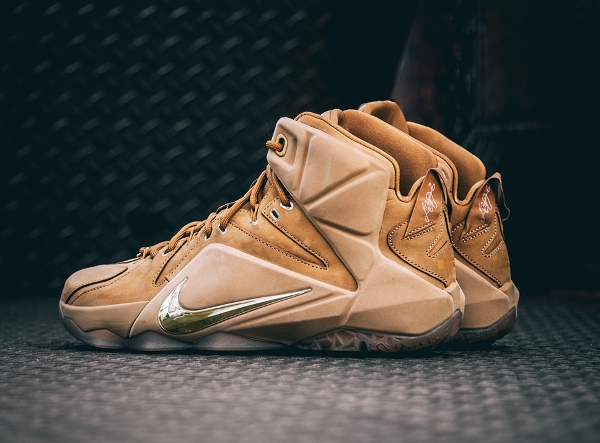 Nike Lebron 12 EXT Metallic Gold Wheat (blé) Quickstrike (7)