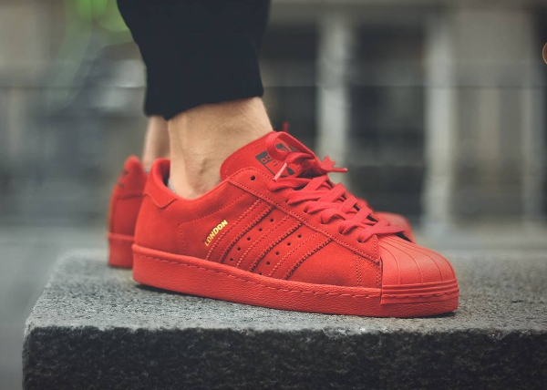 Adidas Superstar 80's Red City London (rouge)