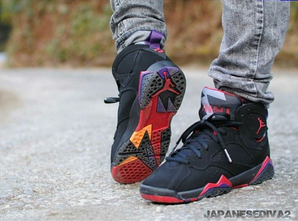 jordan 7 raptors on feet