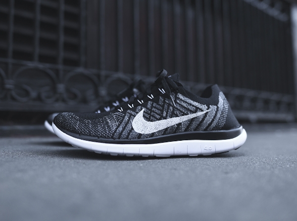 Nike Free 4.0 Flyknit Black White Wolf & Dark Grey (4)