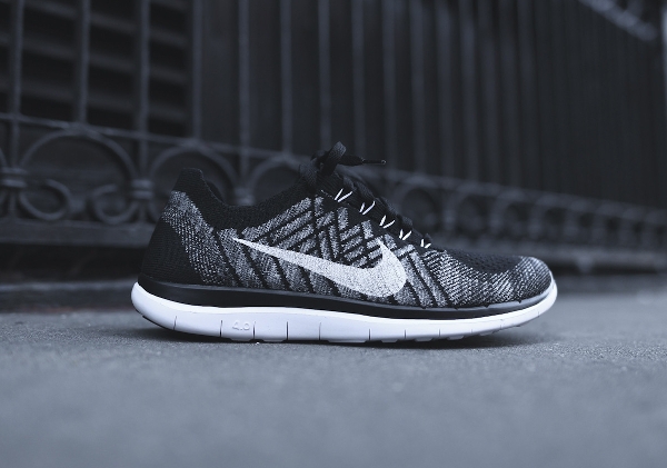 Nike Free 4.0 Flyknit Black White Wolf & Dark Grey (5)