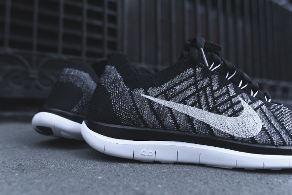 Nike Free 4.0 Flyknit Black White Wolf & Dark Grey (8)